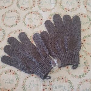 1 Pair Exfoliating Gloves W/ Hang And Dry Hook New